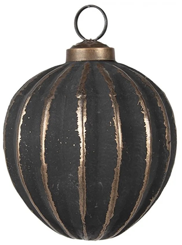 Zlatočierna sklenená vianočná ozdoba Aurora Noir - 8*8 cm