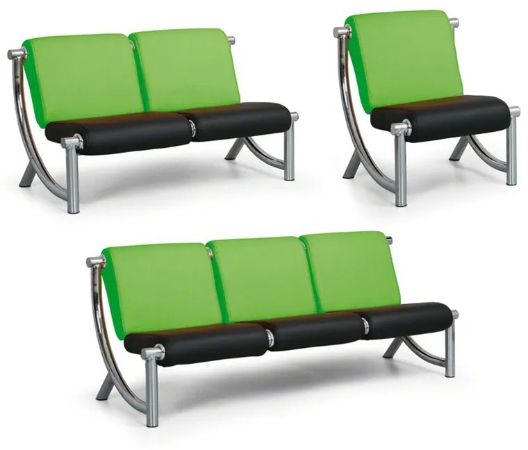 Kožená sedacia súprava JAZZY II, kreslo, zelená/čierna