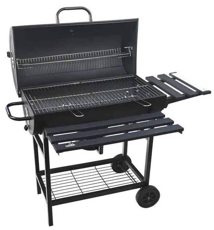 Čierny gril na drevené uhlie