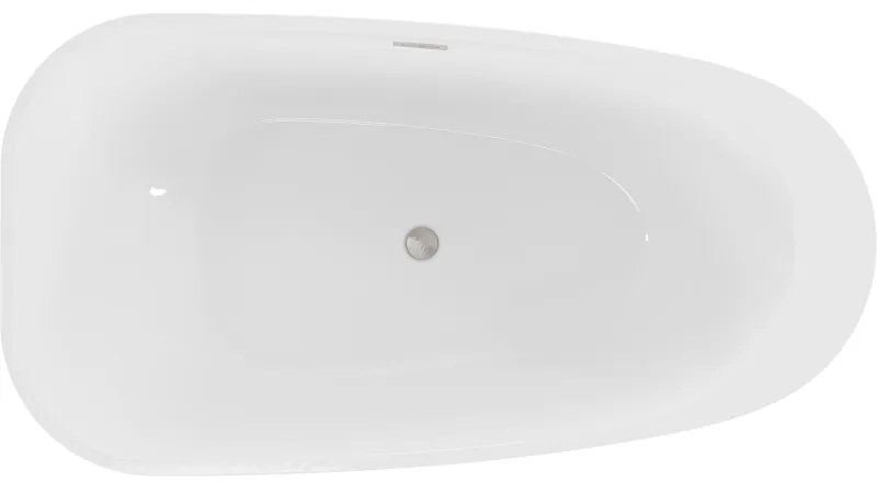 Mexen Giada, voľne stojaca vaňa 170 x 90 cm, biela lesklá, brúsená oceľ, 52741709000-97