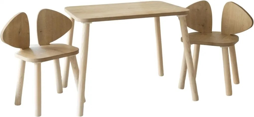 Detská súprava stolíka a stoličiek 2 ks Mickey Two Chair Set - Brown