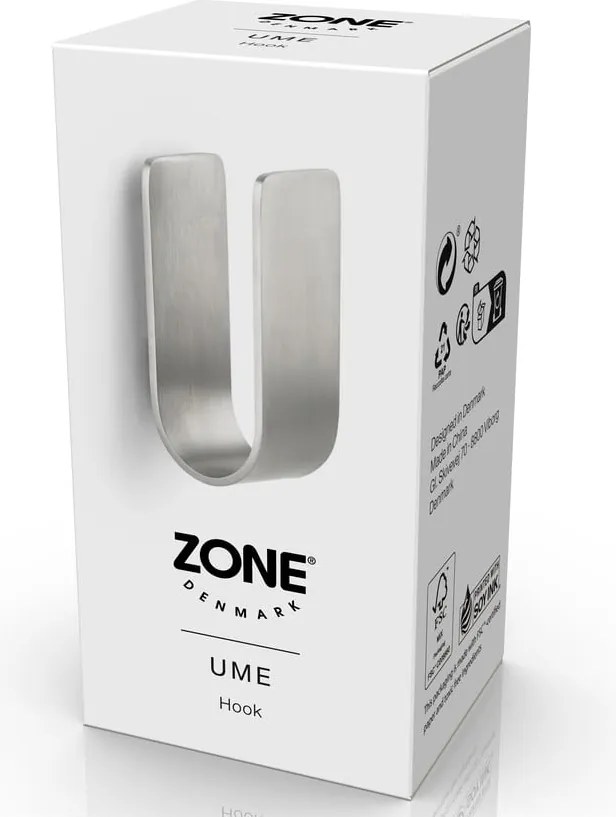 Nástenný kovový háčik v matne striebornej farbe Ume – Zone