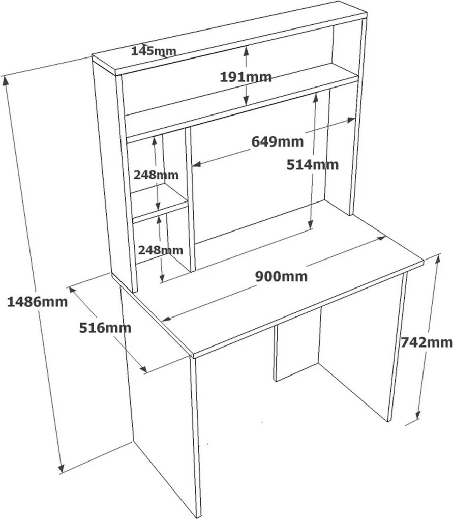 Pracovný stôl Brino Atlantic Pine and White