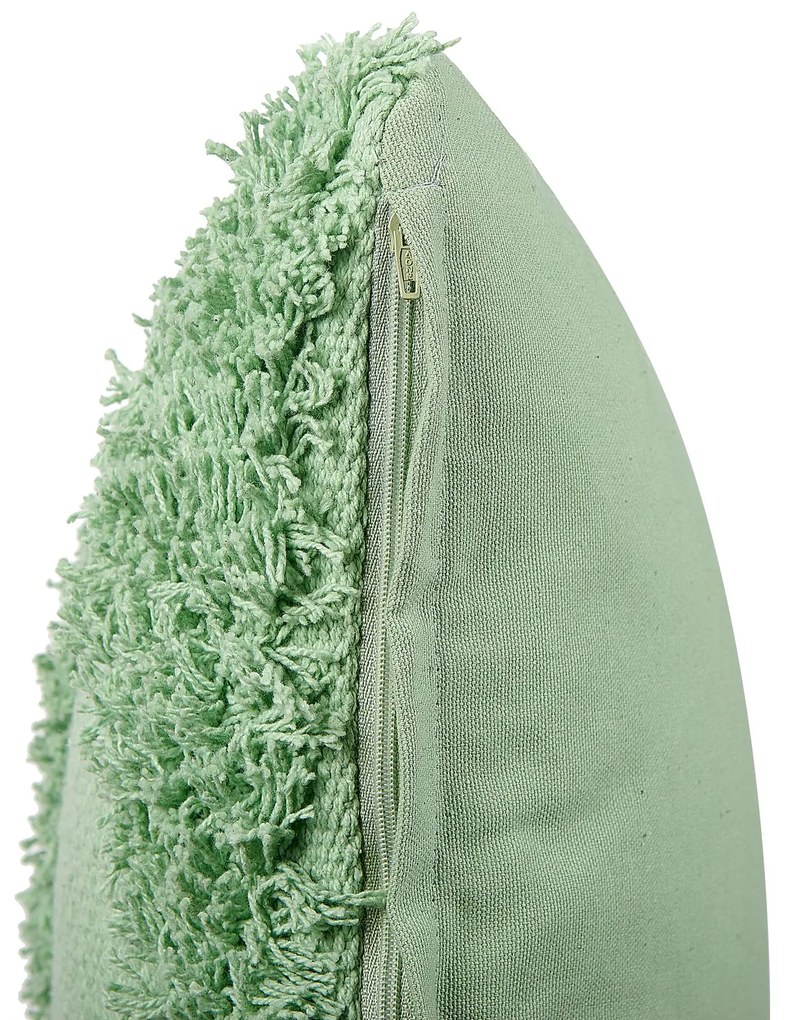 Bavlnený vankúš 45 x 45 cm zelený RHOEO Beliani
