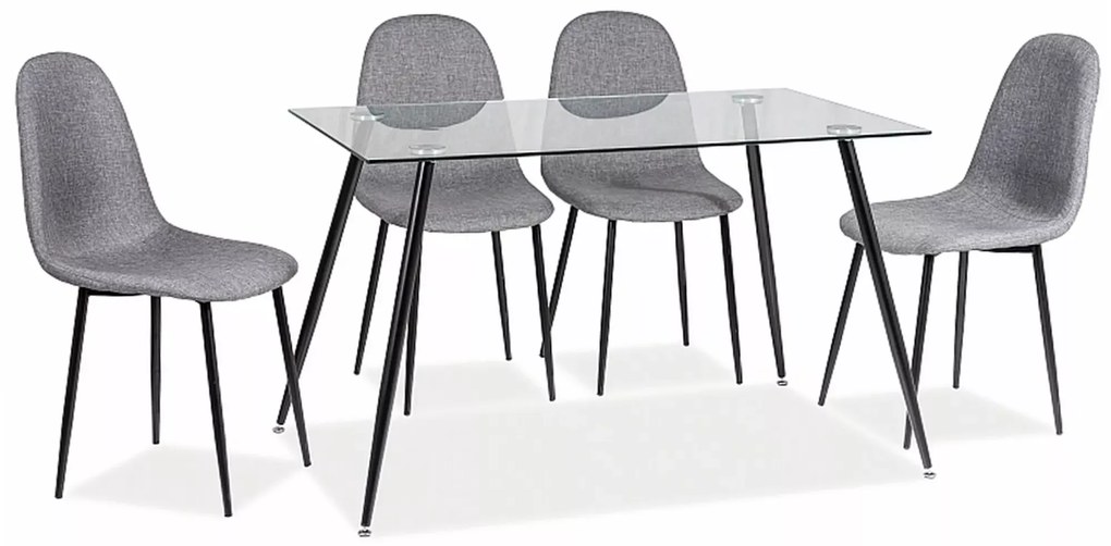 AKCIA Sivá stolička FOX s čiernymi nohami II. akosť