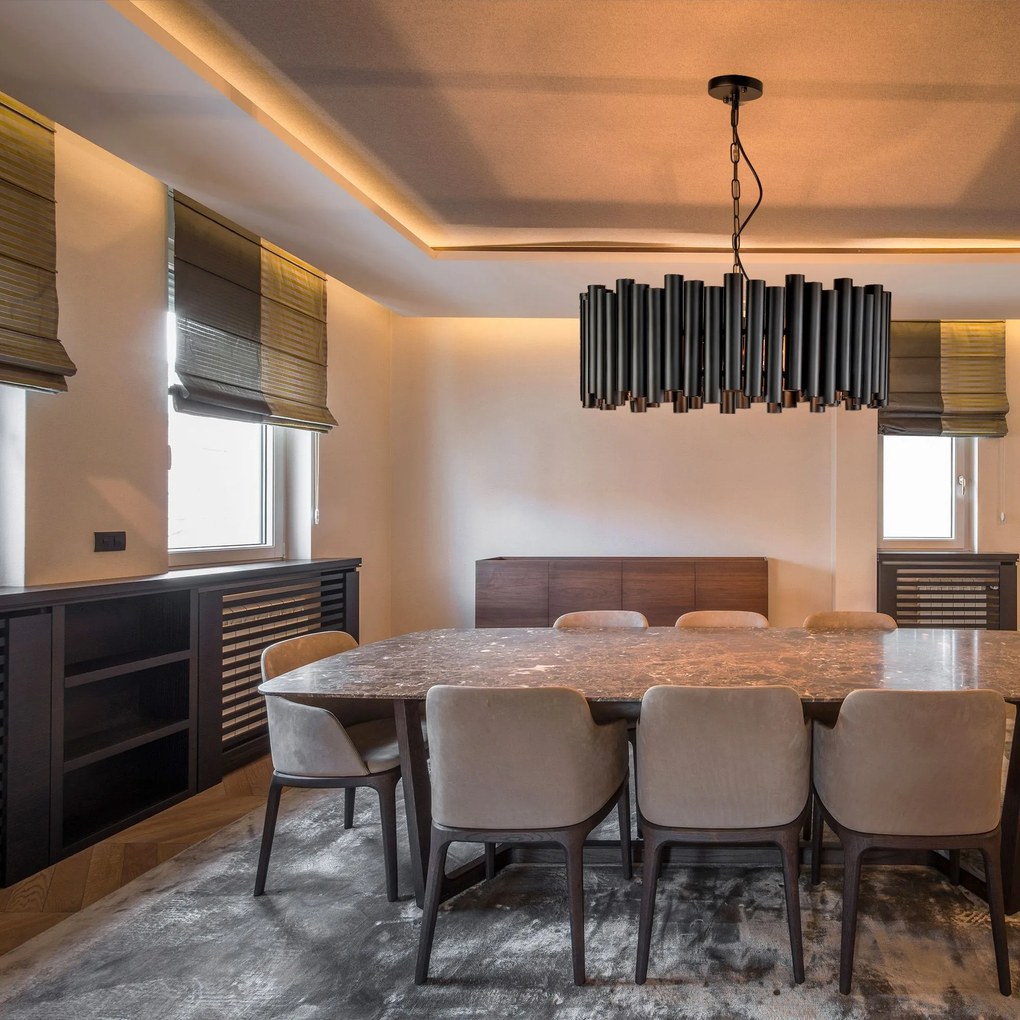 Toolight Toolight, stropné svietidlo 3xE27 APP1306-C, čierna matná, OSW-00944