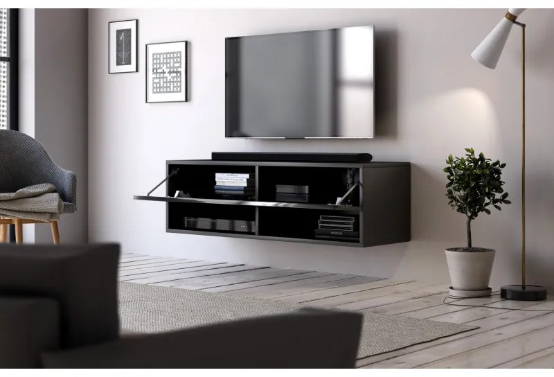 Závěsný TV stolek Derby 100 cm černý