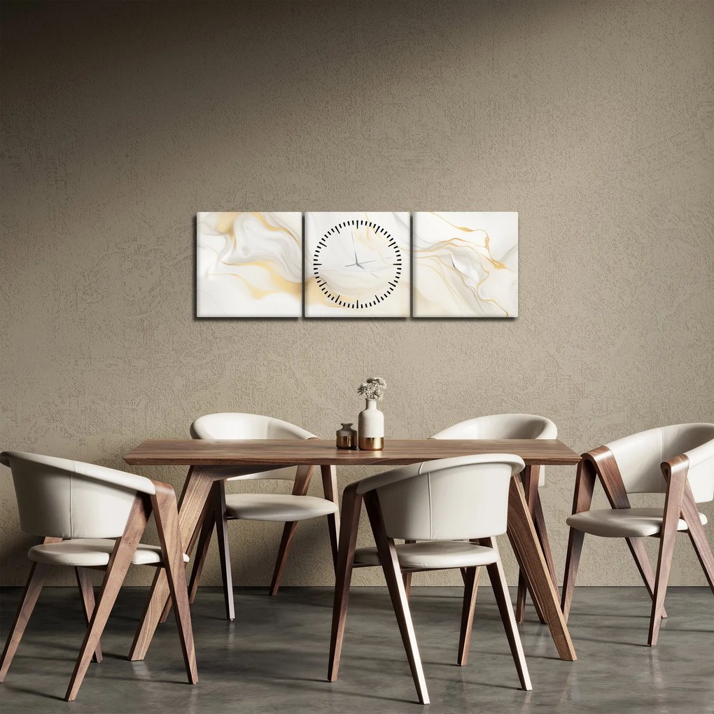 Obraz - Abstrakcia s dekorom (s hodinami) (90x30 cm)