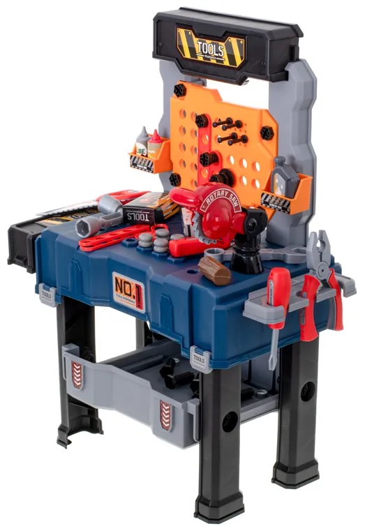 KIK Detská dielňa 65 dielov – hračka stôl s náradím a kufríkom pre deti 3+