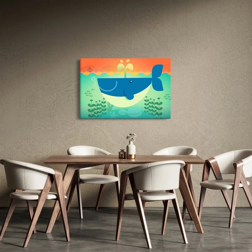 Obraz - Veselá veľryba (90x60 cm)