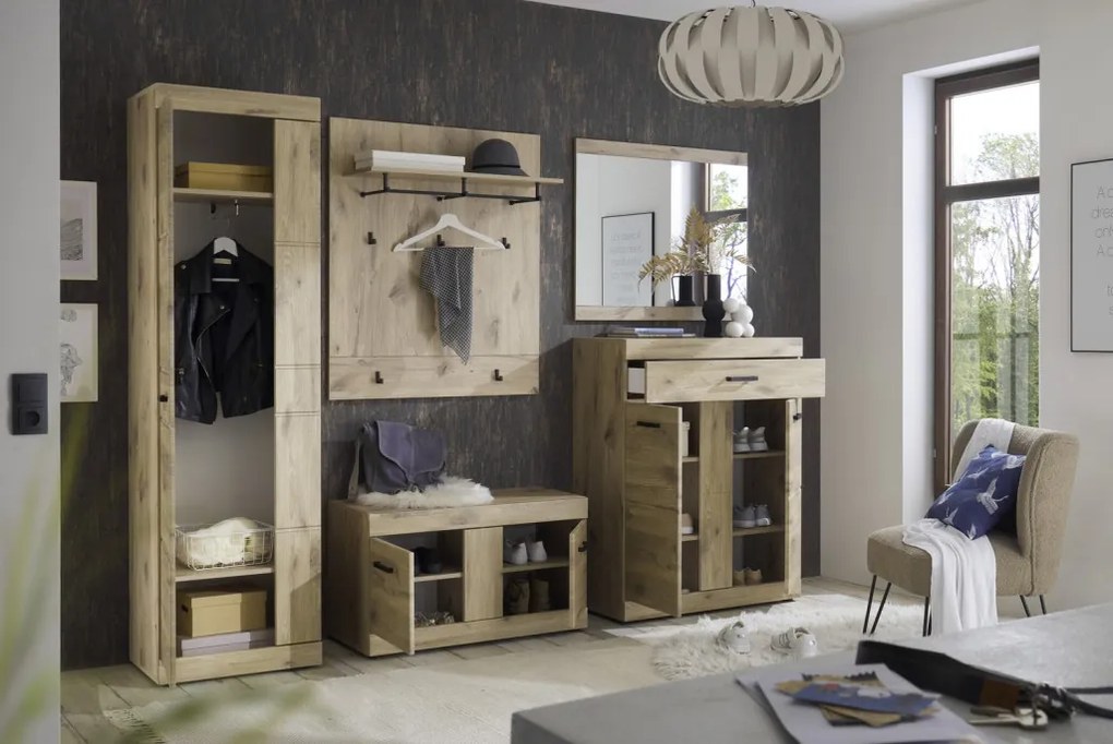 Predsieňová šatníková skriňa Barcelo, dub viking