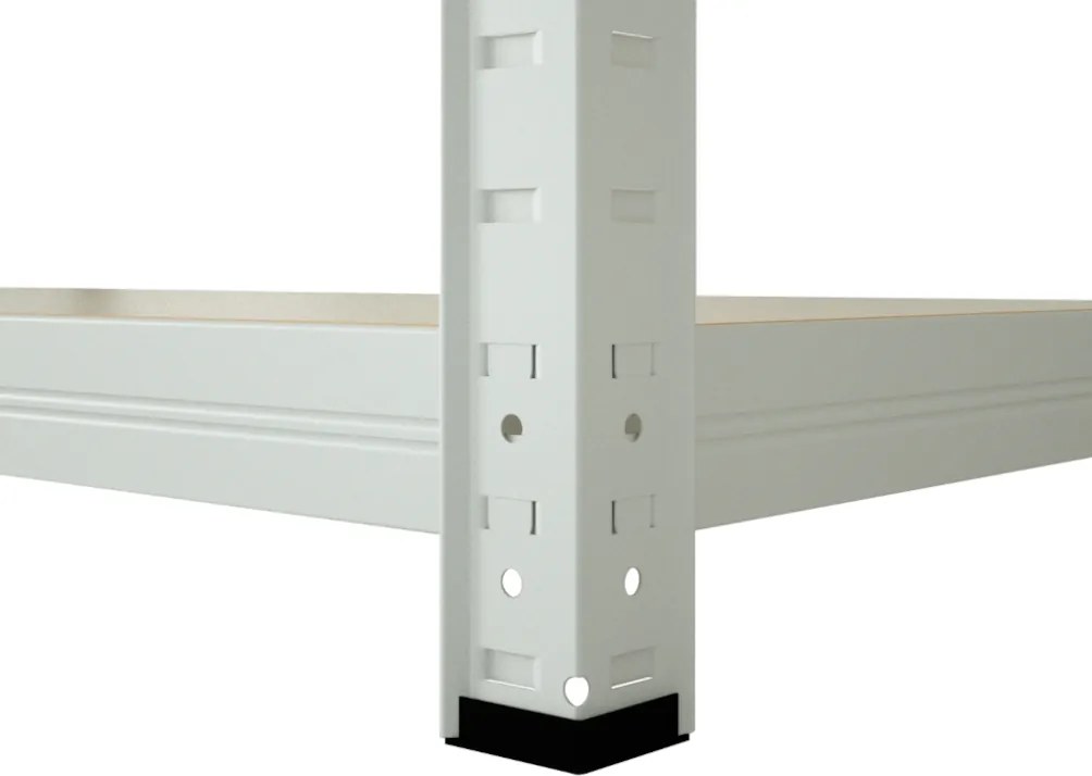 MEGA HIT: Regál 180x90x40 cm lakovaný 5-policový, nosnosť 875 kg - BIELY