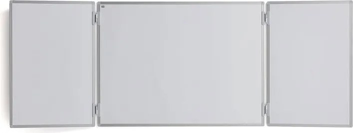 Trojdielna biela tabuľa RITA, 2400x900 mm,
