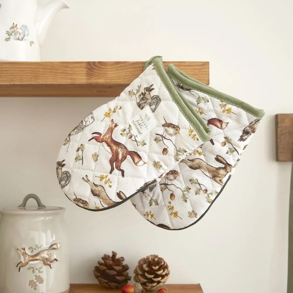 Bavlnené kuchynské rukavice v súprave 2 ks Forest Fable – Cooksmart ®