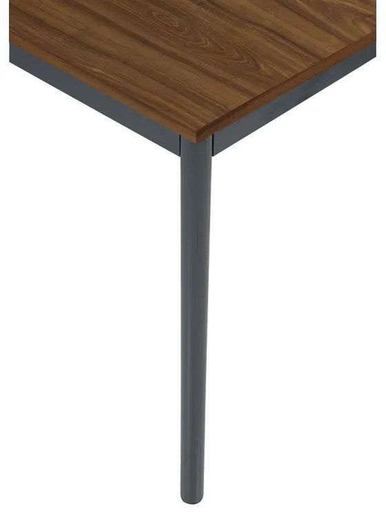 Jedálenský stôl, 800 x 800 mm, tmavo sivá podnož, orech