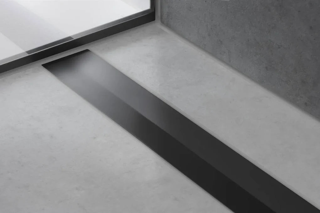 Hansgrohe RainDrain Flex, vrchná sada sprchového žľabu 1000, skracovateľný, pre inštaláciu voľne na plochu, čierna matná, HAN-56046670