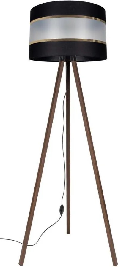 Stojacia lampa CORAL 1xE27/60W/230V hnedá/čierna/zlatá