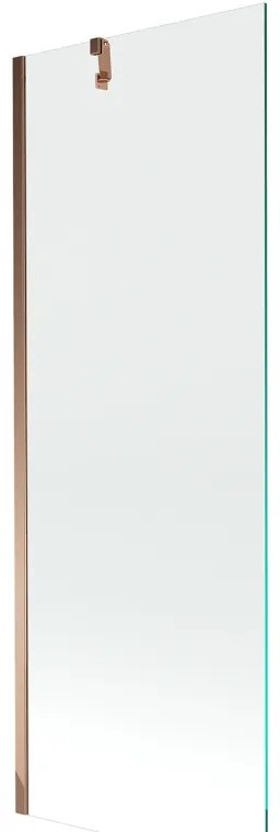 Mexen Next, vaňová zástena 1-krídlová 70 x 150 cm, fixné krídlo, 6 mm číre sklo, ružové zlato profil, 895-070-000-00-00-60
