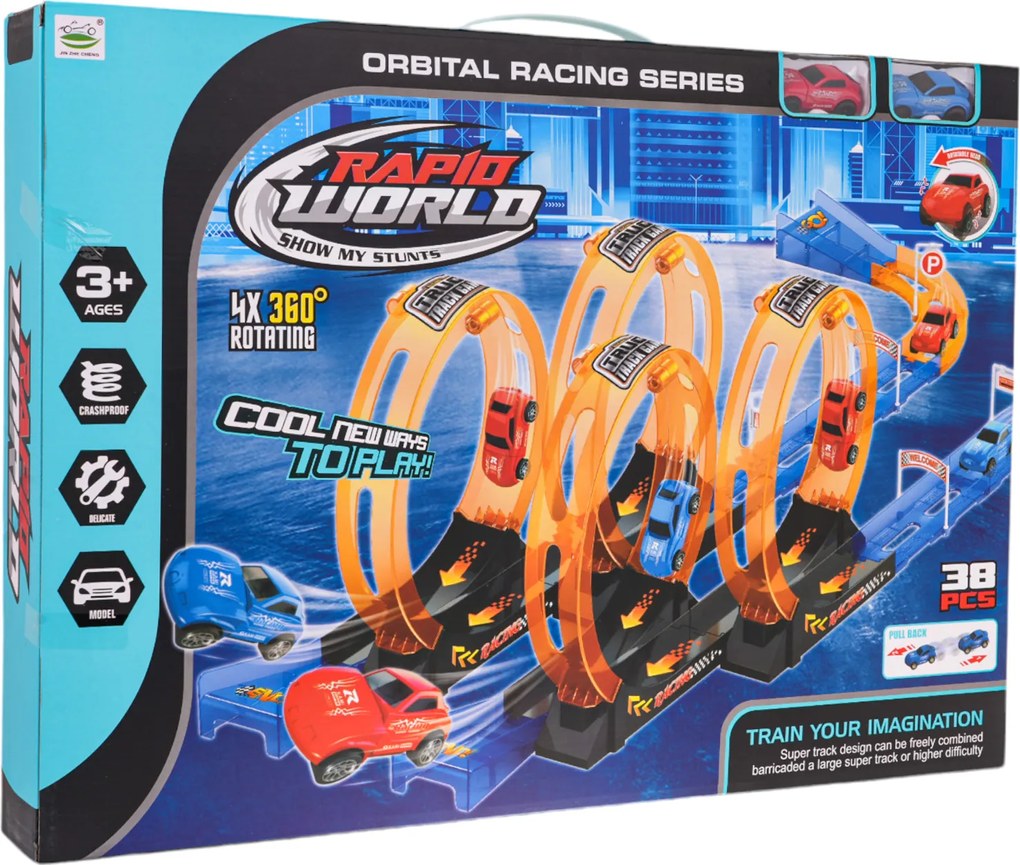 Ramiz Závodná dráha Flaming Loop + autá 38el.