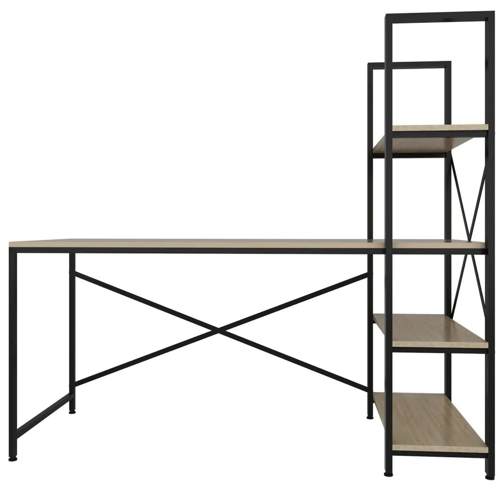 Písací stôl s regálom CENTILE dub sonoma