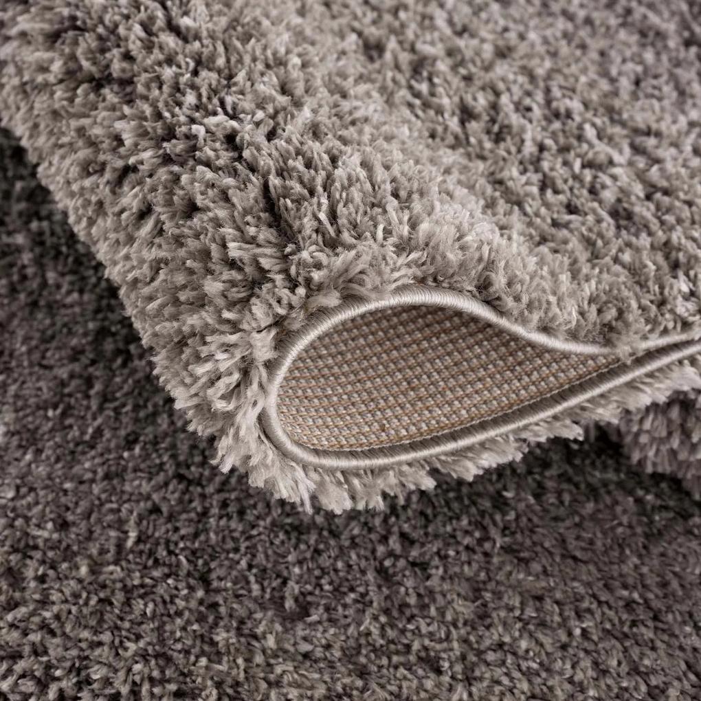 Dekorstudio Jednofarebný okrúhly koberec PULPY sivý Priemer koberca: 160cm
