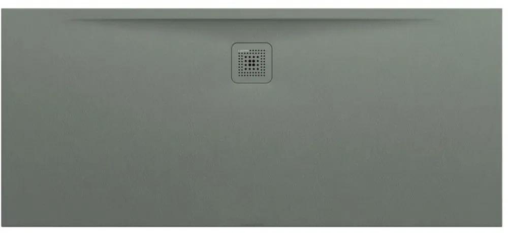 LAUFEN Pro obdĺžniková sprchová vanička z materiálu Marbond, odtok na dlhšej strane, 1600 x 700 x 32 mm, betónová šedá, H2139560790001