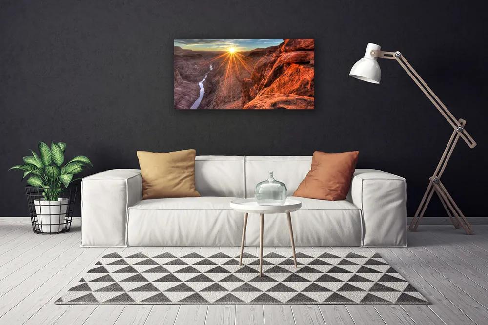 Obraz Canvas Slnko púšť krajina 120x60 cm