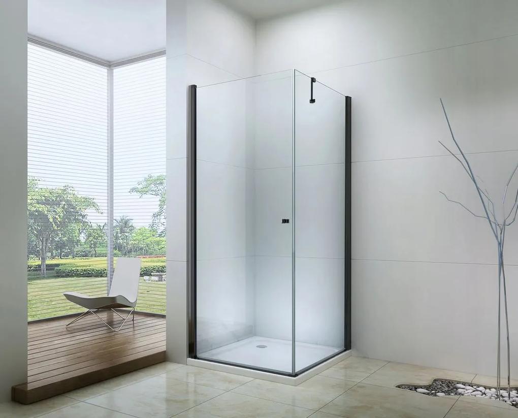 Mexen PRETORIA sprchovací kút 90x90cm, 6mm sklo, čierny profil-číre sklo, 852-090-090-70-00