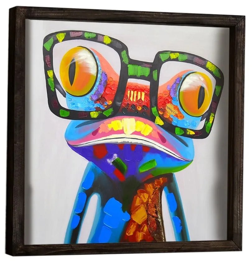 Dekoratívny zarámovaný obraz Frog, 34 × 34 cm