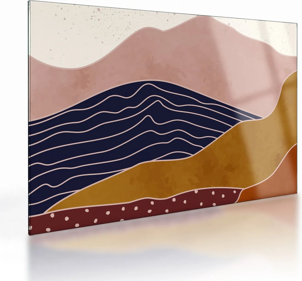 Sklenený obraz - Slnko nad horami (70x50 cm)