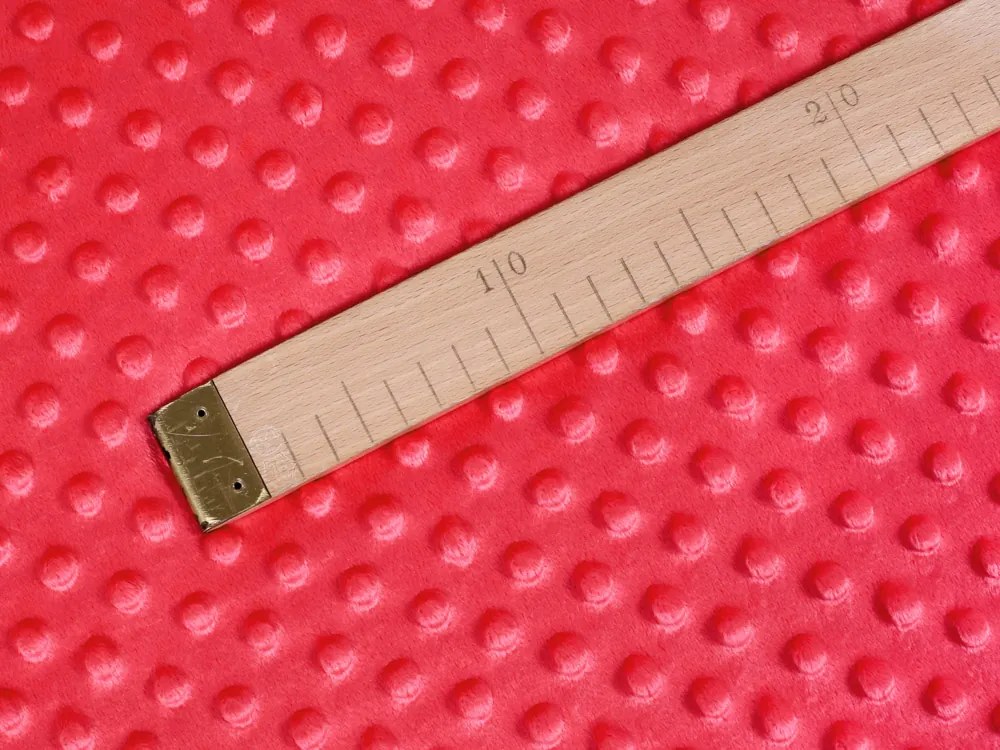 Biante Detská obliečka na vankúš Minky 3D bodky MKP-019 Jahodová červená 70 x 90 cm
