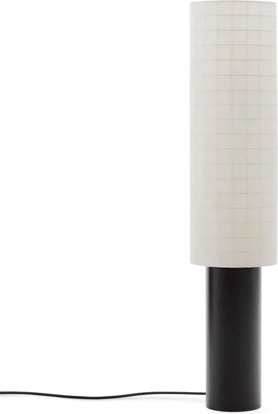 Biela/čierna stojacia lampa s textilným tienidlom (výška 142 cm) Dulan – Kave Home