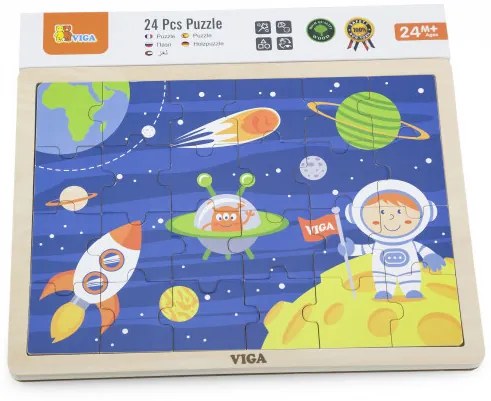 Puzzle na podstavci Viga 51461 24 dielikov - vesmírne dobrodružstvo