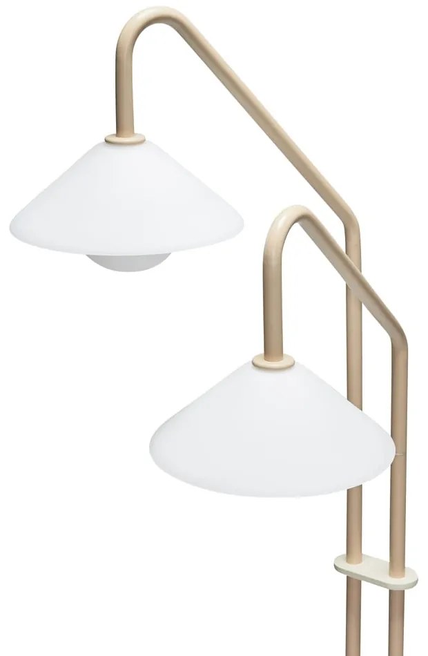 Béžová stojacia lampa so skleneným tienidlom (výška 165 cm) Come – Hübsch