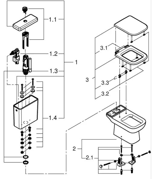 GROHE 39814000 - WC kombi sada START EDGE 825 × 557 × 384 mm keramika/durobiela