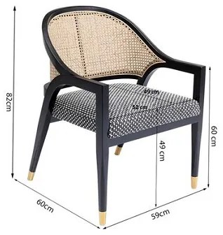 Horizon stolička s lakťovou opierkou čierna