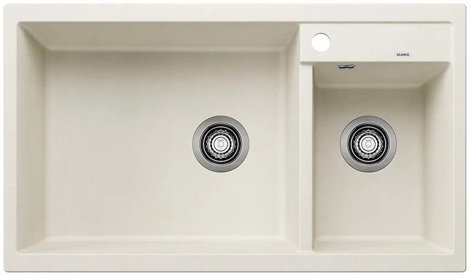 Blanco Metra 9, silgranitový drez 860x500x190 mm, 2-komorový, jemná biela, BLA-527121
