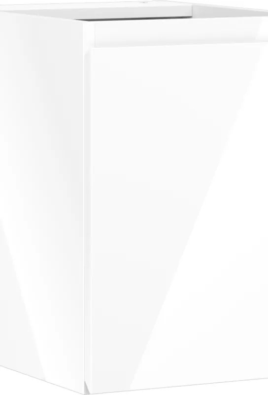 Mexen Orio, kúpeľňová skrinka 35 cm, 1 dvierka, biela lesklá, 91A11-03547-1-BF00