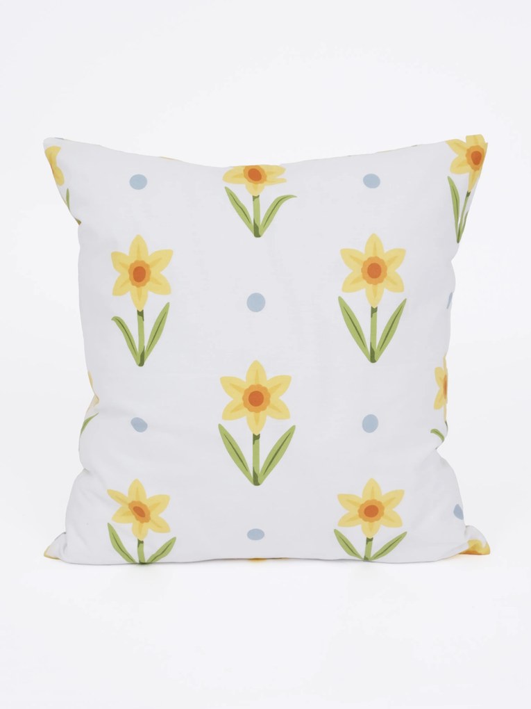 Bavlnená obliečka na vankúš Renforcé 40 × 40 cm - Narcis bieložlté