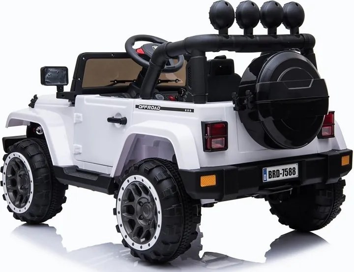 LEAN CARS Elektrické autíčko Jeep BRD-7588 biele 4x4