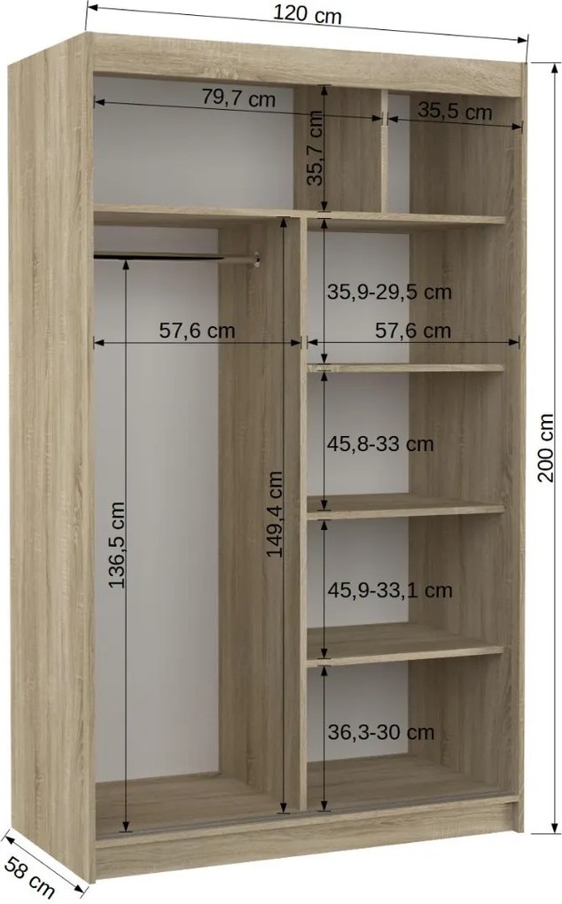 ŠATNÍKOVÁ SKRIŇA NICCI BIELA 120 cm