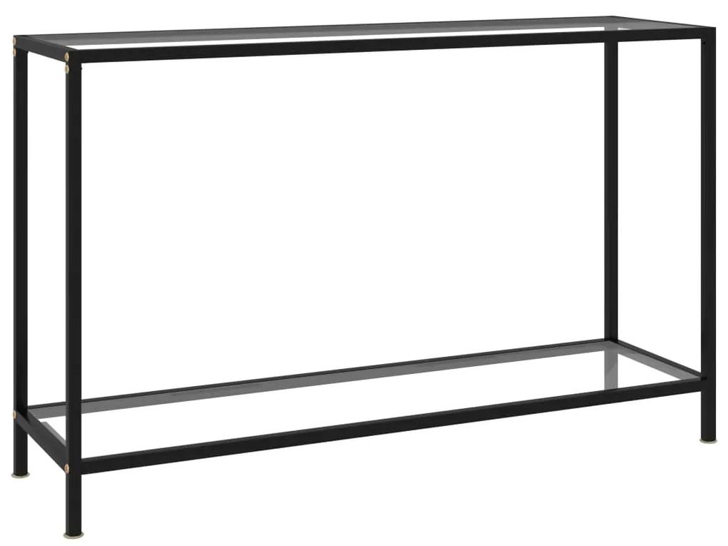 vidaXL Konzolový stolík, priehľadný 120x35x75 cm, tvrdené sklo