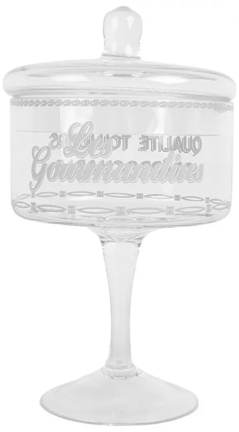 Sklenená dóza na nohe na cukríky Les Gourmandises - Ø 13*24 cm