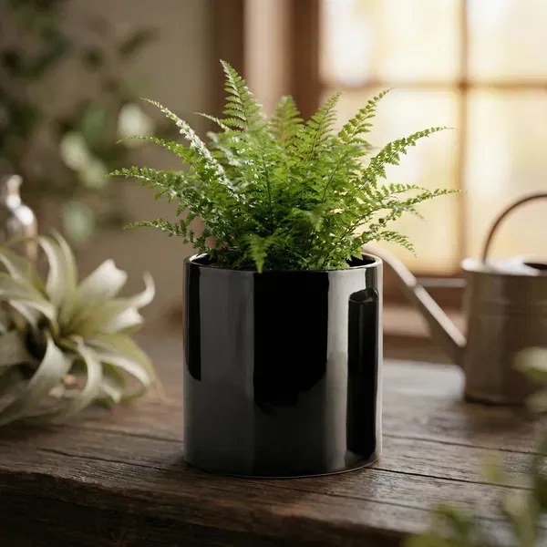 Keramický květináč NEVA BLACK 8,5x8,5 cm černý