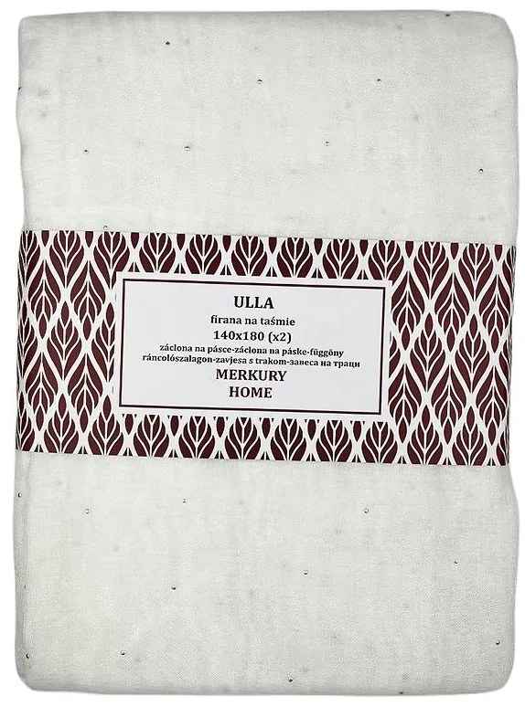 Záclona na páske Ulla polyester ecru 140x180 Merkury Home II/22