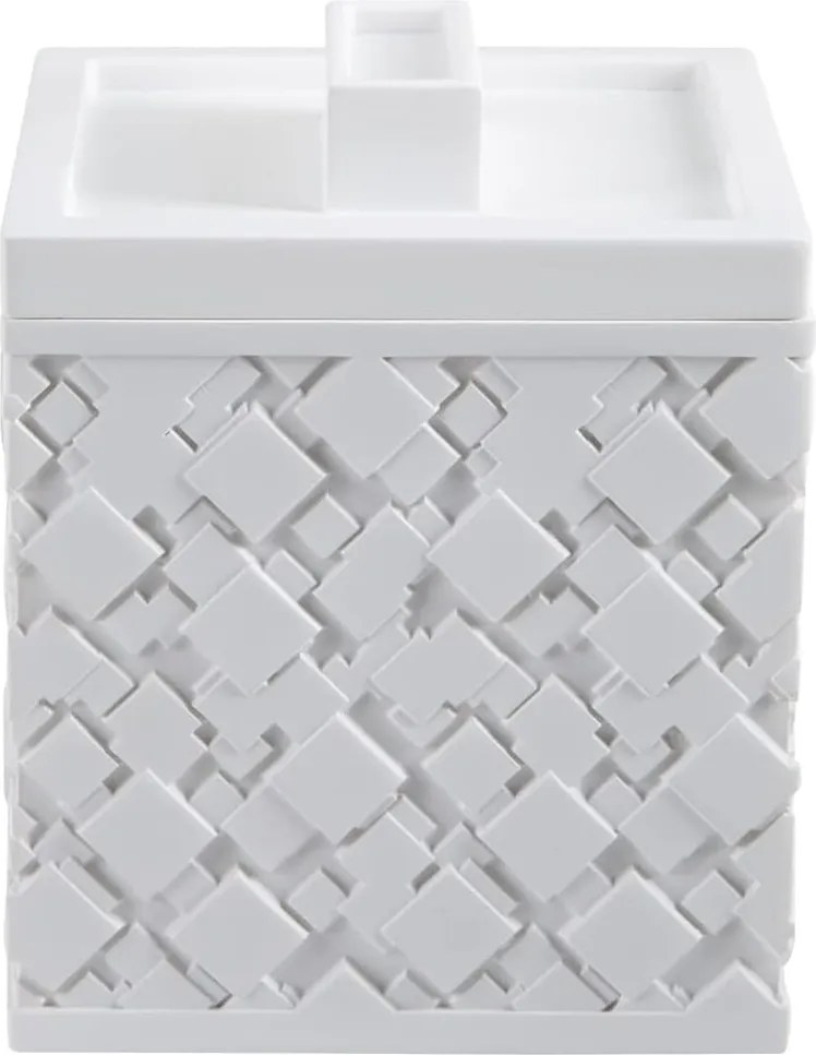 Biely kúpeľňový organizér na vatové tampóny z polyresínu Agda – Spirella