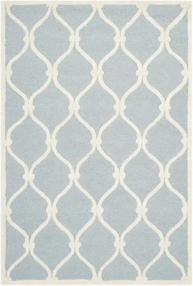 Modrosivý vlnený koberec Safavieh Hugo 121x182 cm
