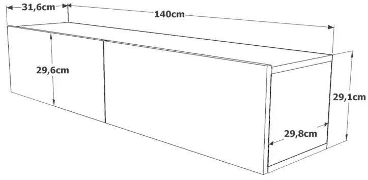 Závesný TV stolík Houseland Farfallo Atlantic pine/ biely