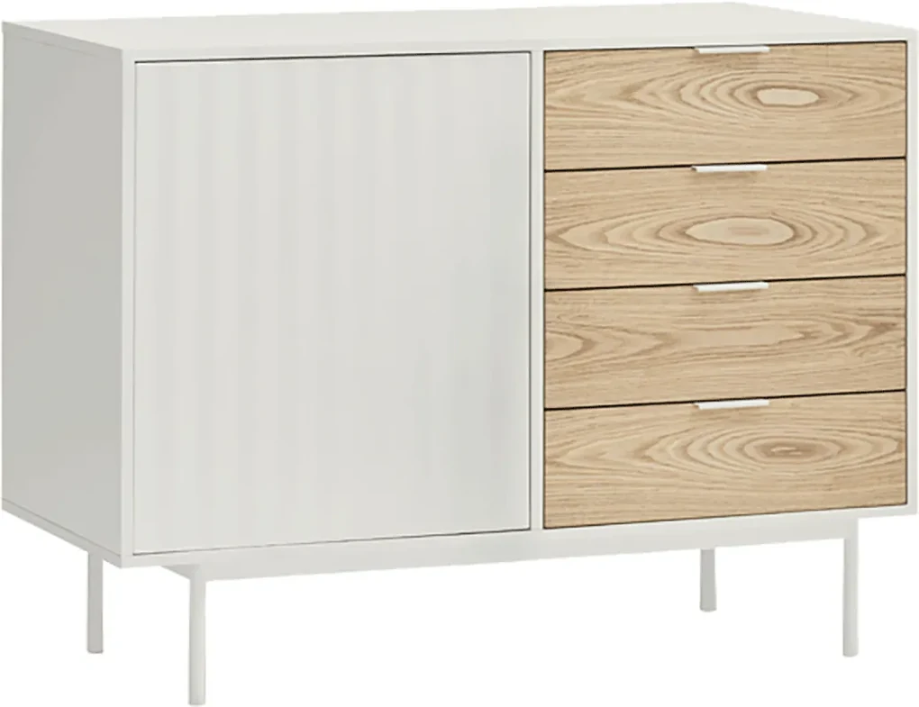 Teulat Sierra drevená komoda so zásuvkami - Biela - 108 cm
