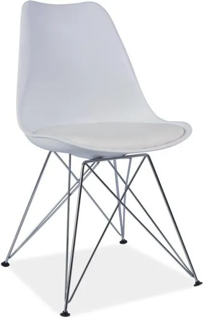 Židle, bílá + chrom, METAL NEW 0000183470 Tempo Kondela